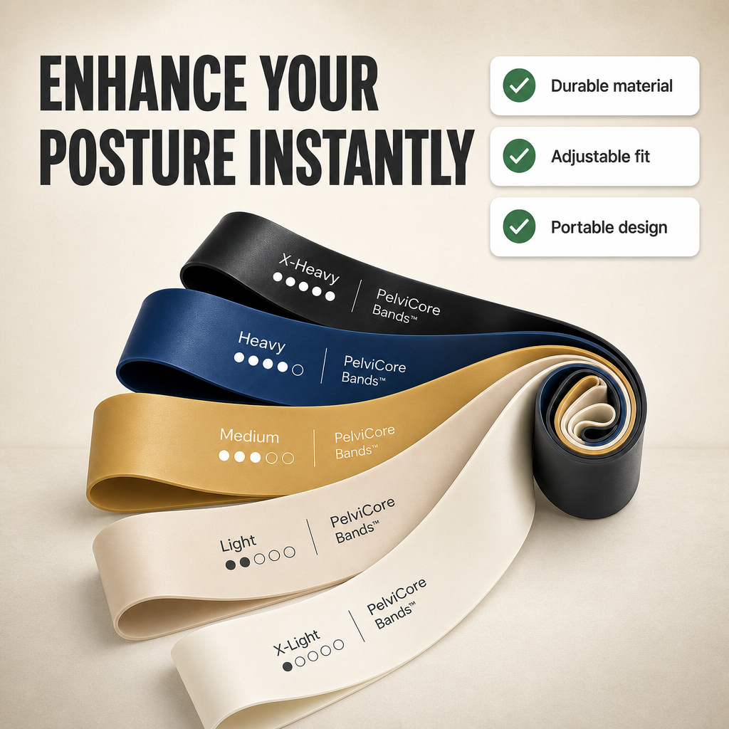 PostureFlex Bands™ by Avellaro, flexible resistance bands for posture correction and strengthening exercises.