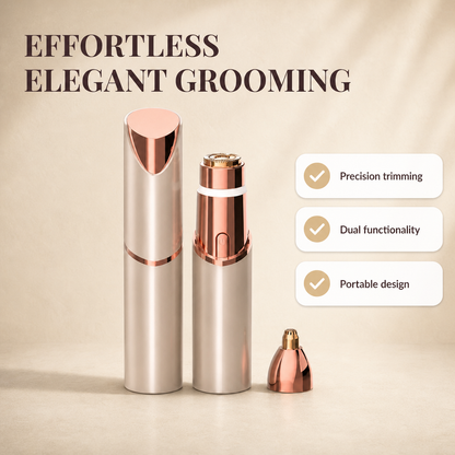 Avellaro Browelle 2-in-1 precision facial and eyebrow trimmer test device - sleek handheld design
