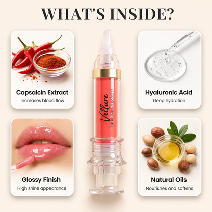 Vellure™ Spicy Plump Gloss by Avellaro in a sleek tube, featuring a vibrant, glossy finish and smooth applicator.