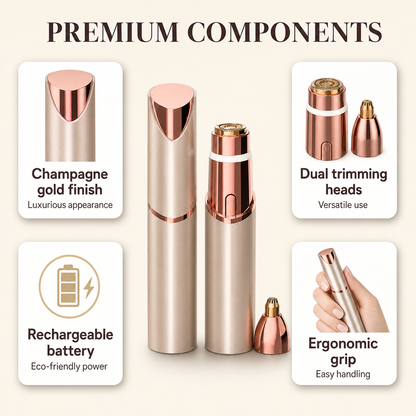 Avellaro Browelle 2-in-1 precision facial and eyebrow trimmer with compact ergonomic design