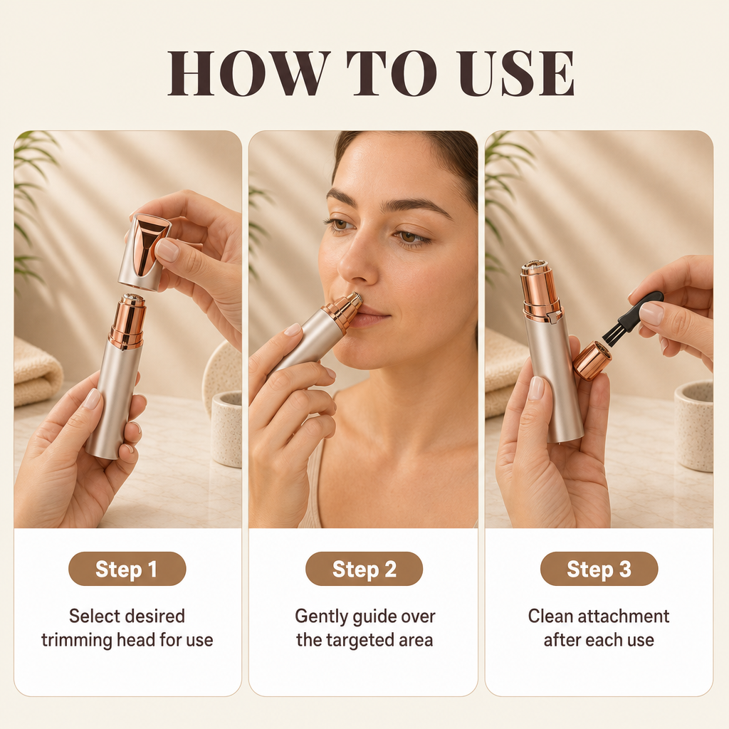 Avellaro Browelle 2-in-1 precision facial and eyebrow trimmer with slim ergonomic design