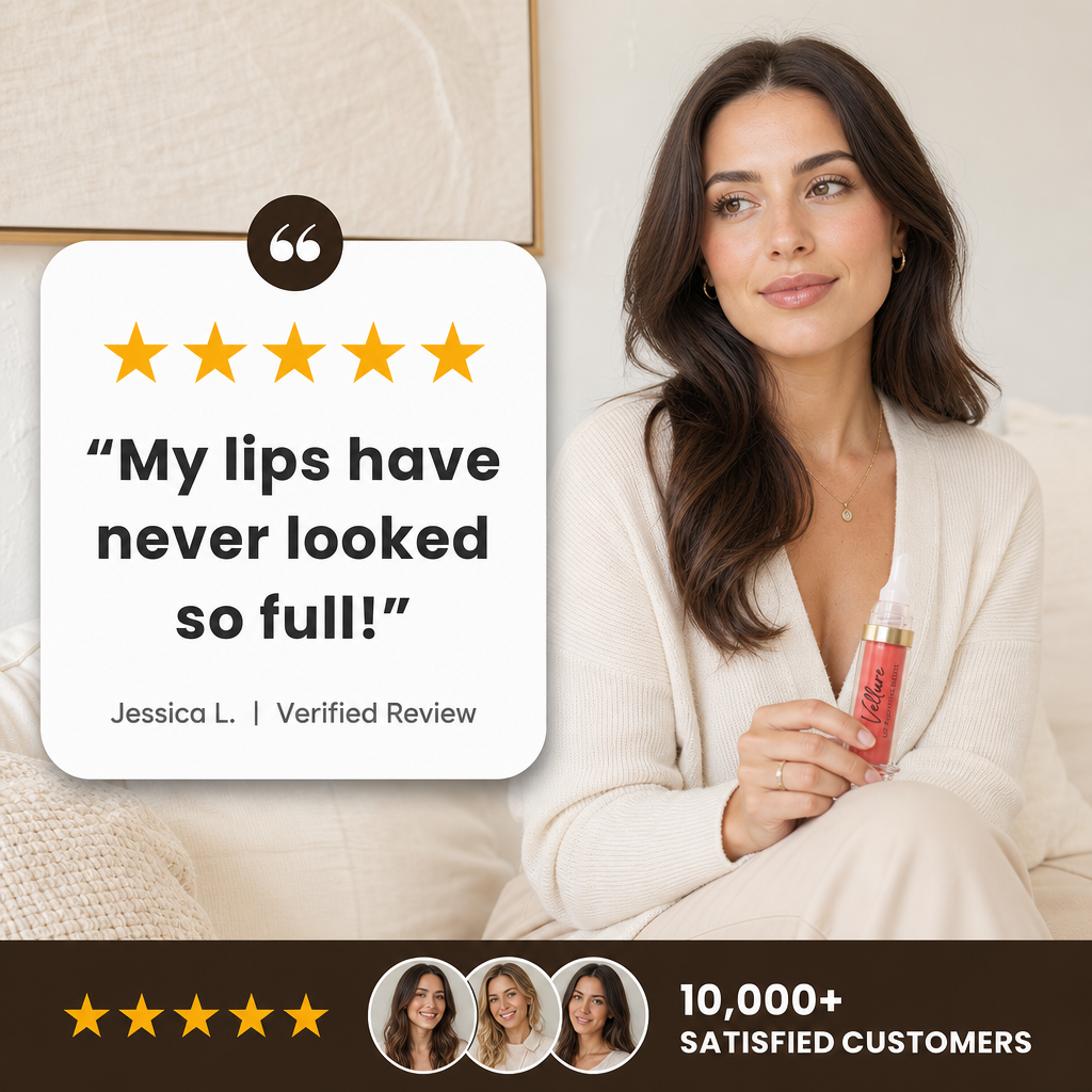 Vellure™ Spicy Plump Gloss by Avellaro showing a shiny, vibrant lip gloss tube with a sleek design and bold, spicy color.