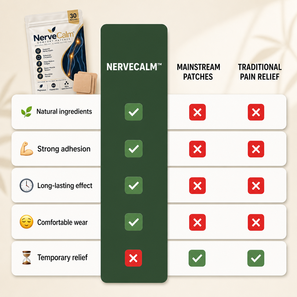 Nerve Calm™ Comfort Patches by Avellaro, small adhesive patches designed for nerve relief, shown on a white background.